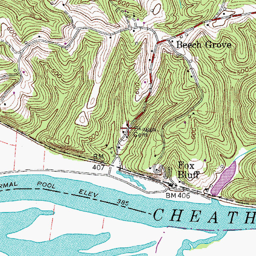 Topographic Map of Skaggs Cemetery, TN
