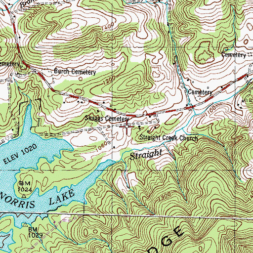 Topographic Map of Skaggs Cemetery, TN