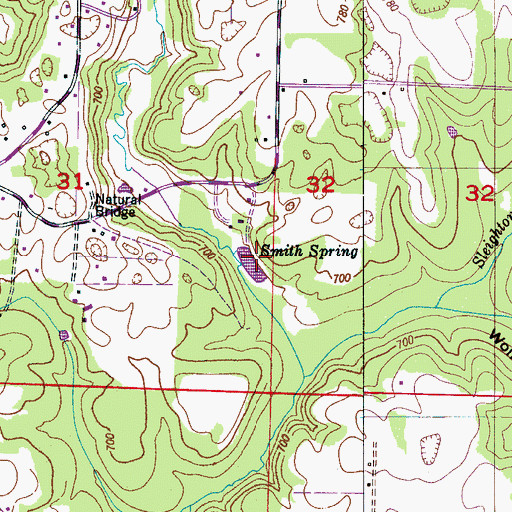 Topographic Map of Smith Spring, AL