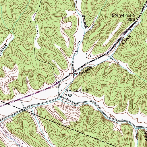 Topographic Map of Skelly Branch, TN