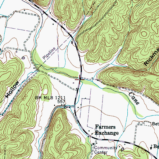 Topographic Map of Skelton Branch, TN