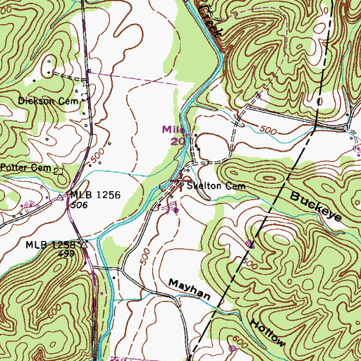 Topographic Map of Skelton Cemetery, TN