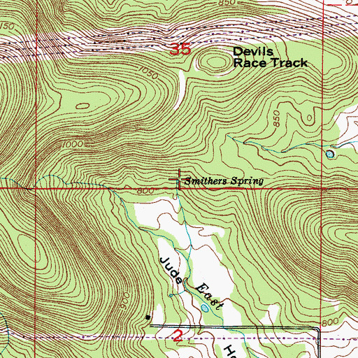 Topographic Map of Smithers Spring, AL
