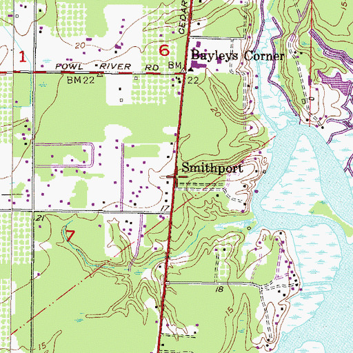 Topographic Map of Smithport, AL
