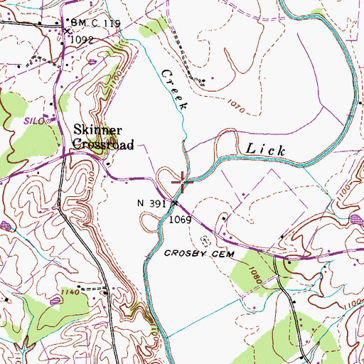 Topographic Map of Skipper Creek, TN