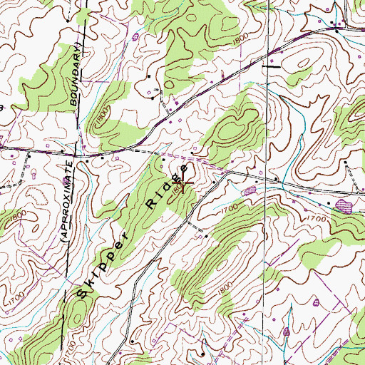 Topographic Map of Skipper Ridge, TN