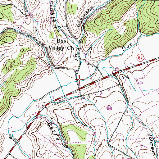 Topographic Map of Slabtown Branch, TN