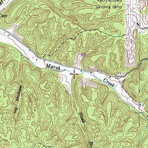 Topographic Map of Slash Branch, TN