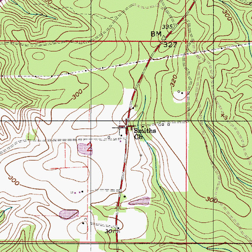 Topographic Map of Smiths Church, AL