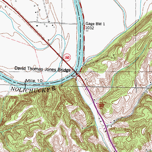 Topographic Map of Slate Creek, TN