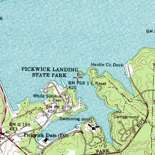 Topographic Map of Slate Rock Creek, TN