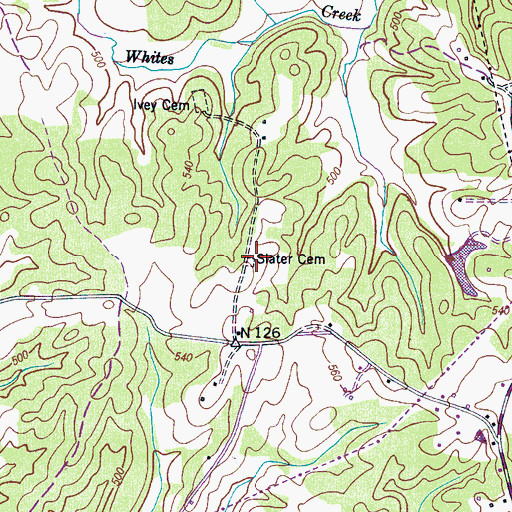 Topographic Map of Slater Cemetery, TN