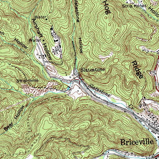 Topographic Map of Slatestone Hollow, TN