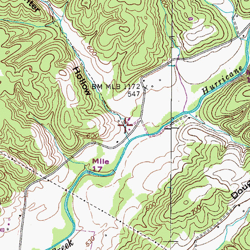 Topographic Map of Slaughter Hollow, TN