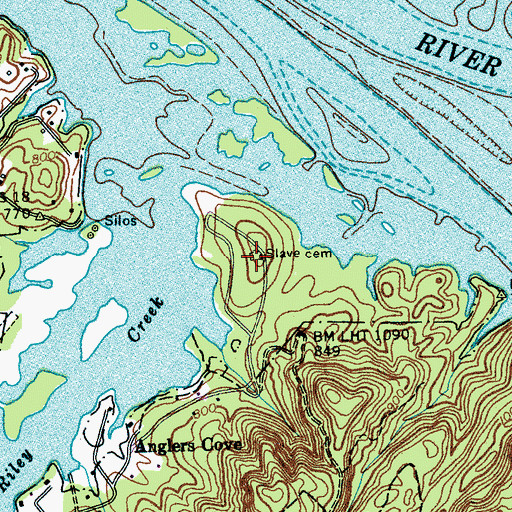 Topographic Map of Slave Cemetery, TN