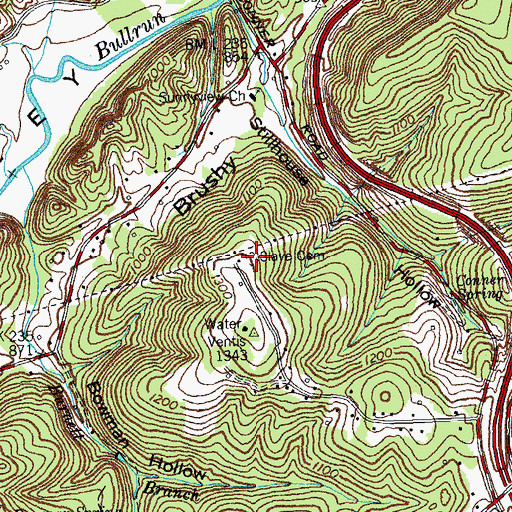 Topographic Map of Slave Cemetery, TN
