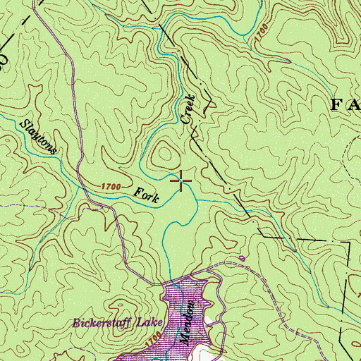 Topographic Map of Slaytons Fork, TN