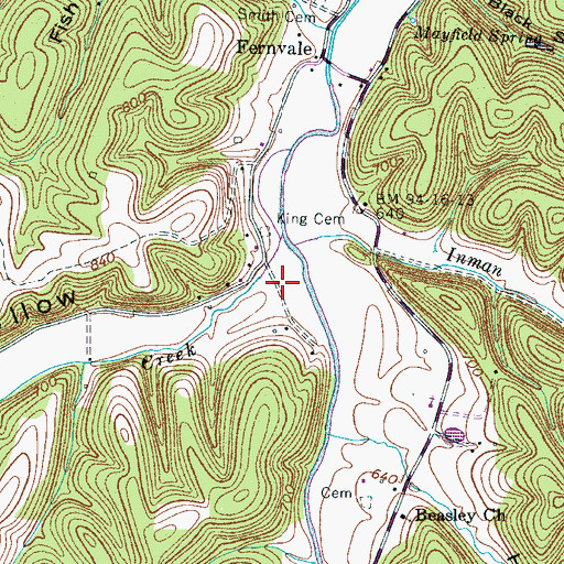 Topographic Map of Sleepy Hollow, TN