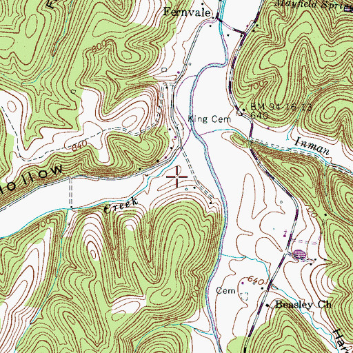 Topographic Map of Sleepy Hollow, TN