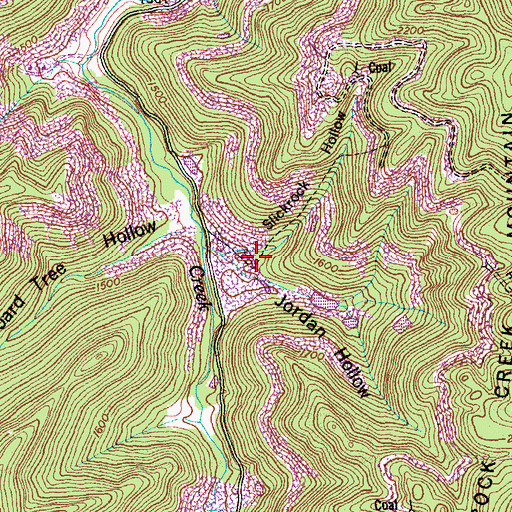 Topographic Map of Slickrock Hollow, TN