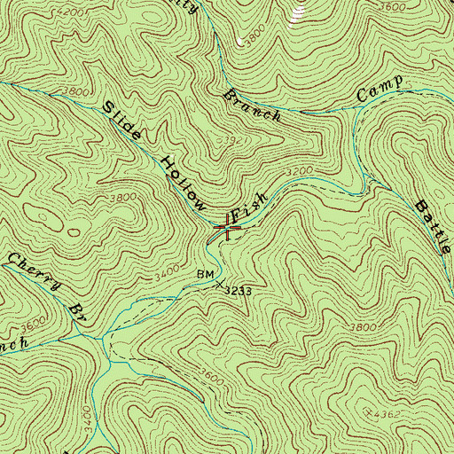 Topographic Map of Slide Hollow, TN