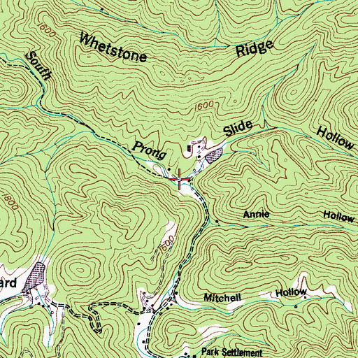 Topographic Map of Slide Hollow, TN