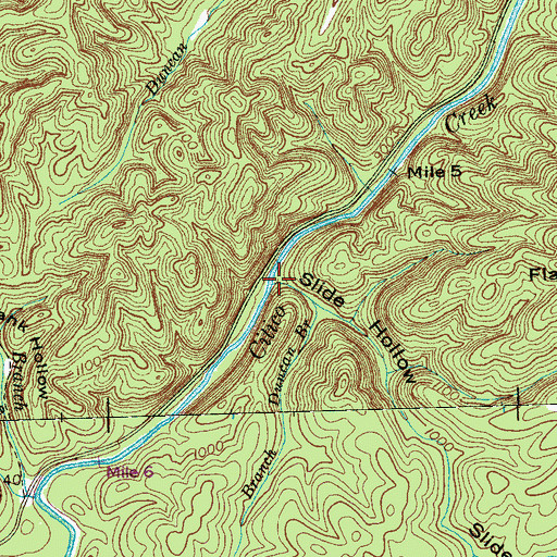 Topographic Map of Slide Hollow, TN