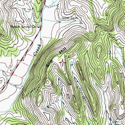 Topographic Map of Slip Hill, TN