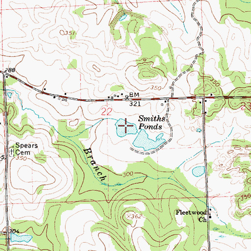 Topographic Map of Smiths Ponds, AL