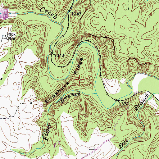Topographic Map of Slipshuck Ridge, TN