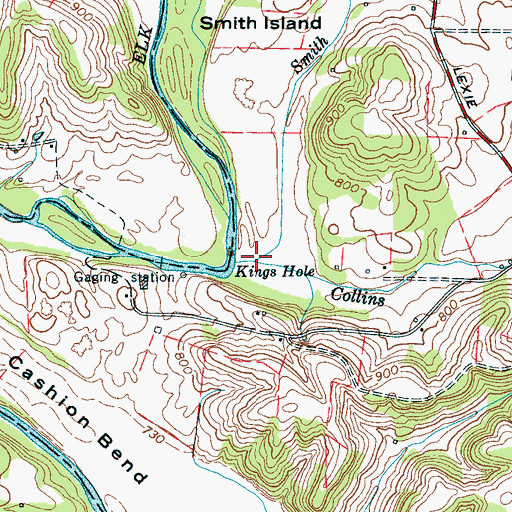 Topographic Map of Smith Branch, TN