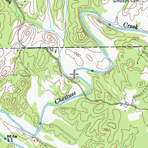 Topographic Map of Smith Branch, TN