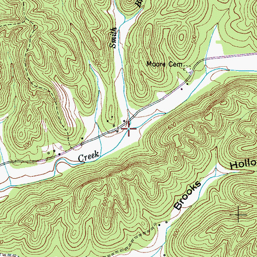 Topographic Map of Smith Branch, TN