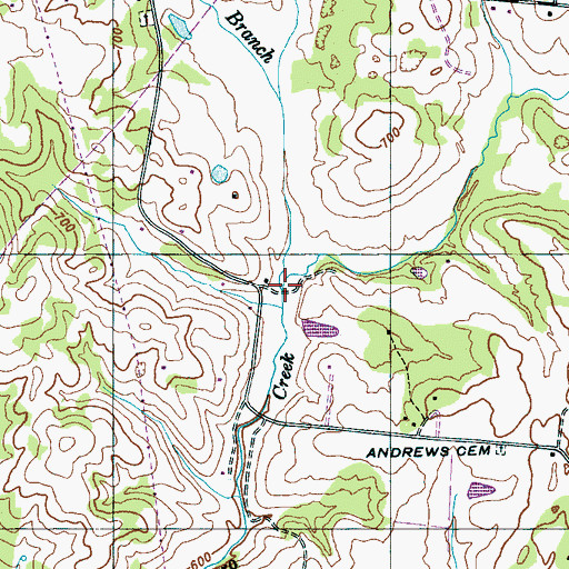 Topographic Map of Smith Branch, TN