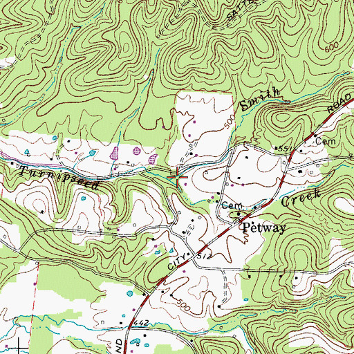Topographic Map of Smith Branch, TN