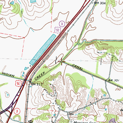 Topographic Map of Smith Branch, TN