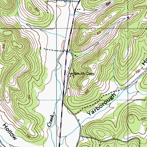 Topographic Map of Smith Cemetery, TN