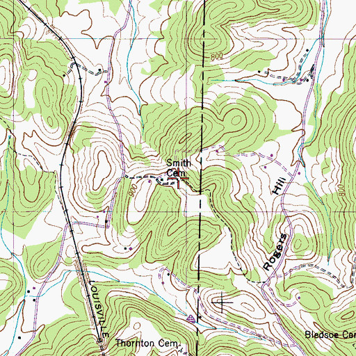 Topographic Map of Smith Cemetery, TN