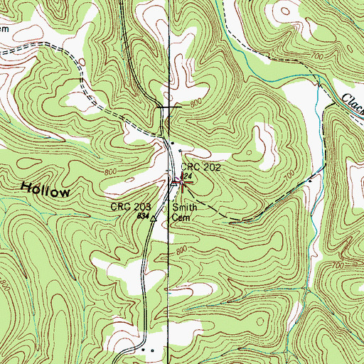 Topographic Map of Smith Cemetery, TN