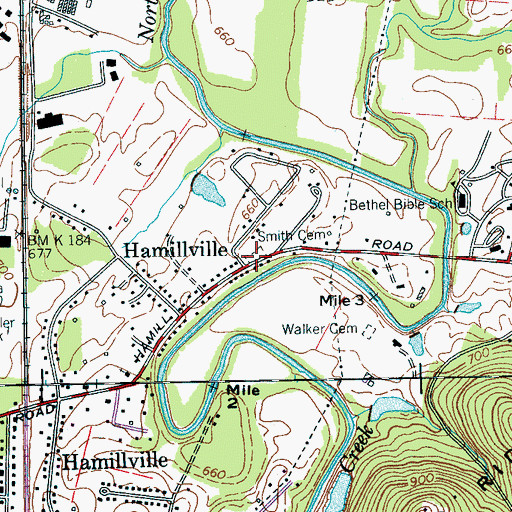 Topographic Map of Smith Cemetery, TN