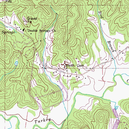 Topographic Map of Smith Cemetery, TN