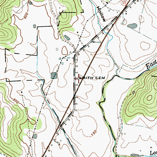 Topographic Map of Smith Cemetery, TN