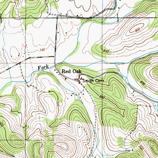 Topographic Map of Smith Cemetery, TN