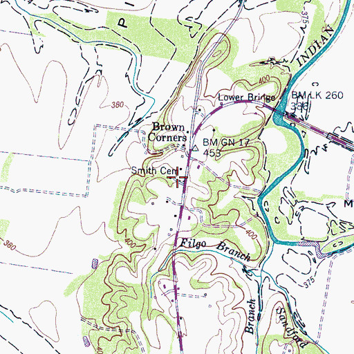 Topographic Map of Smith Cemetery, TN