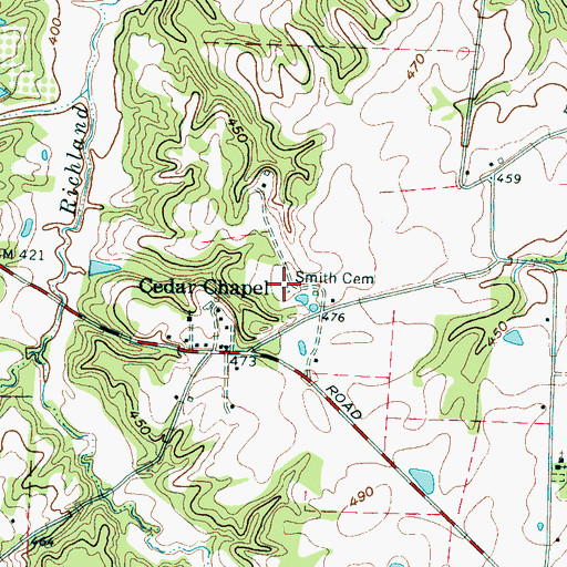 Topographic Map of Smith Cemetery, TN