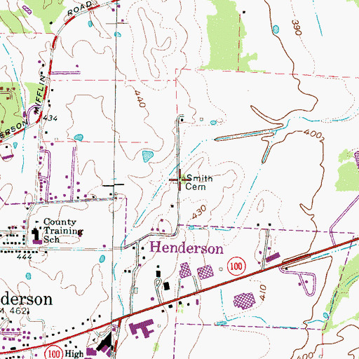 Topographic Map of Smith Cemetery, TN