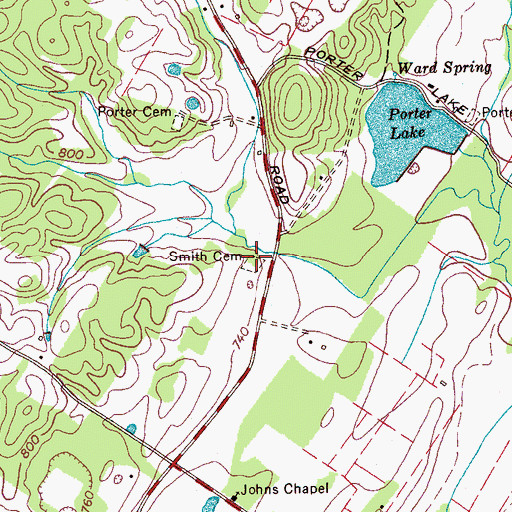 Topographic Map of Smith Cemetery, TN