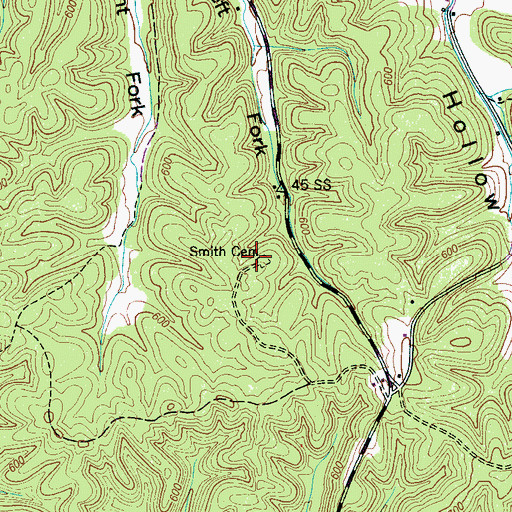Topographic Map of Smith Cemetery, TN
