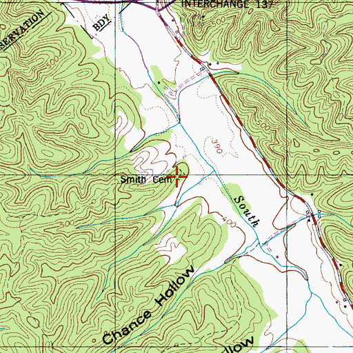 Topographic Map of Smith Cemetery, TN