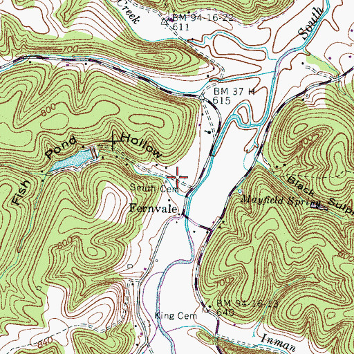 Topographic Map of Smith Cemetery, TN